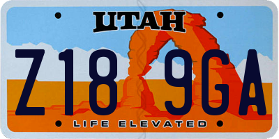 UT license plate Z189GA