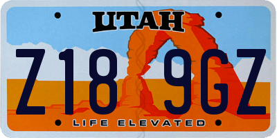 UT license plate Z189GZ