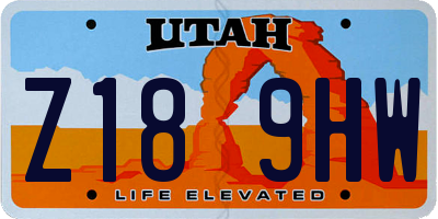 UT license plate Z189HW