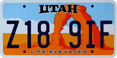 UT license plate Z189IF