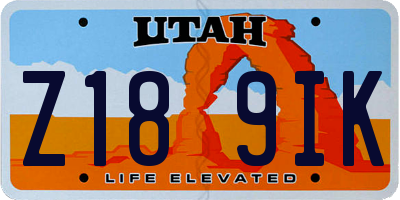 UT license plate Z189IK
