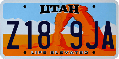 UT license plate Z189JA