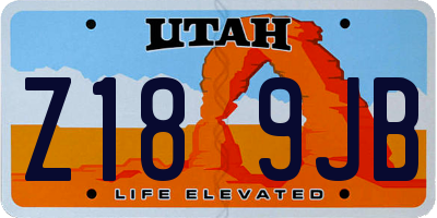 UT license plate Z189JB