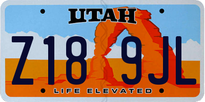 UT license plate Z189JL