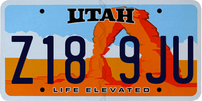 UT license plate Z189JU
