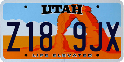 UT license plate Z189JX