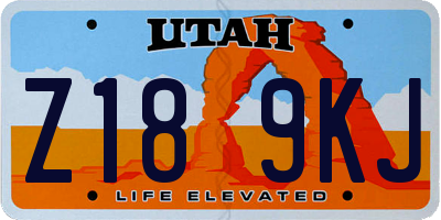 UT license plate Z189KJ