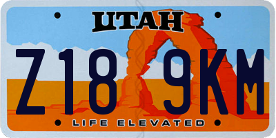 UT license plate Z189KM