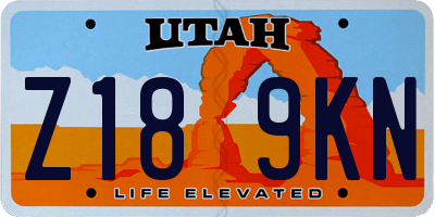 UT license plate Z189KN