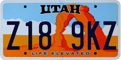 UT license plate Z189KZ