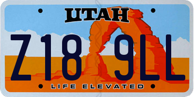UT license plate Z189LL