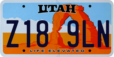 UT license plate Z189LN
