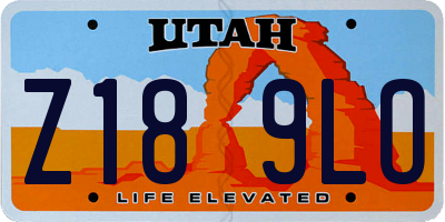 UT license plate Z189LO