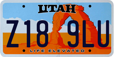 UT license plate Z189LU