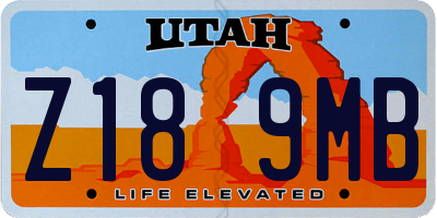 UT license plate Z189MB