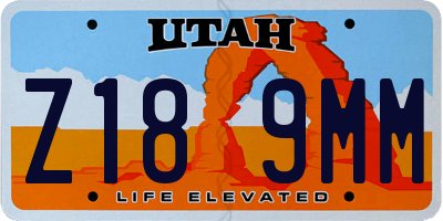 UT license plate Z189MM