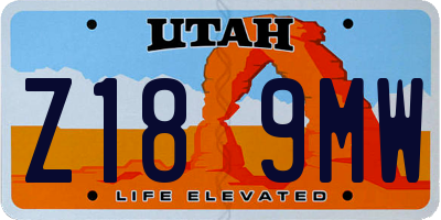 UT license plate Z189MW