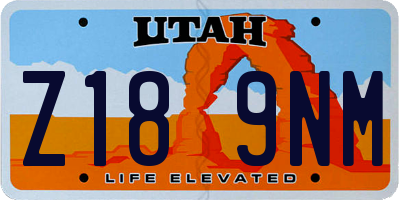 UT license plate Z189NM