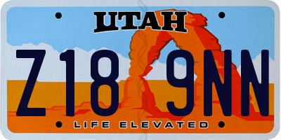 UT license plate Z189NN