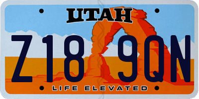UT license plate Z189QN