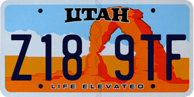 UT license plate Z189TF