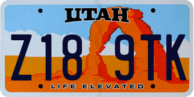 UT license plate Z189TK