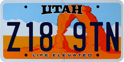 UT license plate Z189TN