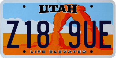 UT license plate Z189UE