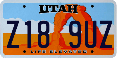 UT license plate Z189UZ