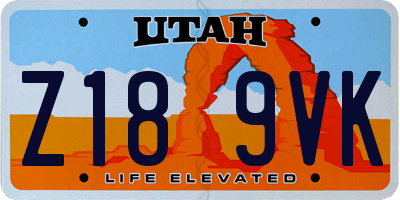 UT license plate Z189VK