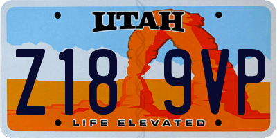 UT license plate Z189VP