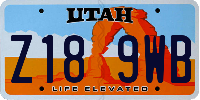 UT license plate Z189WB