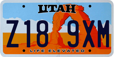 UT license plate Z189XM