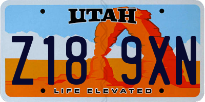 UT license plate Z189XN