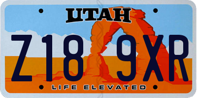 UT license plate Z189XR