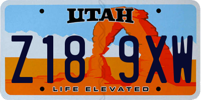 UT license plate Z189XW
