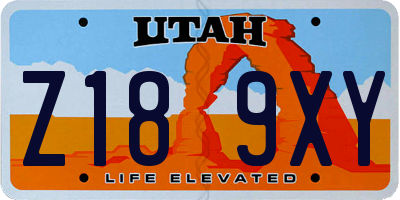 UT license plate Z189XY
