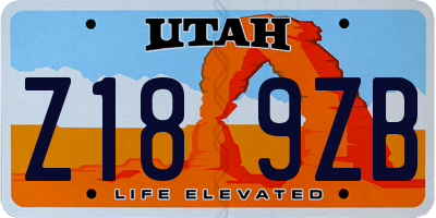 UT license plate Z189ZB