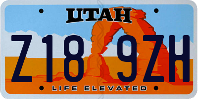 UT license plate Z189ZH