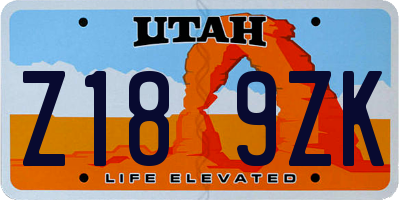 UT license plate Z189ZK