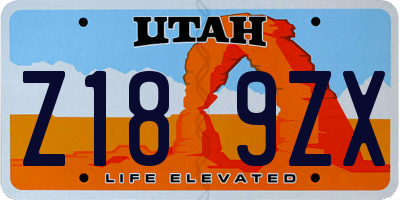 UT license plate Z189ZX