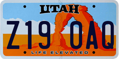 UT license plate Z190AQ