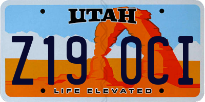 UT license plate Z190CI