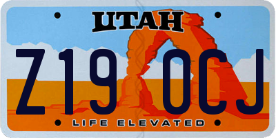 UT license plate Z190CJ