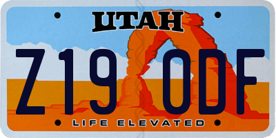 UT license plate Z190DF