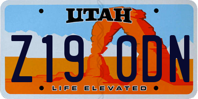 UT license plate Z190DN