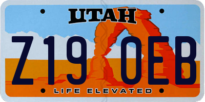 UT license plate Z190EB