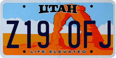 UT license plate Z190FJ