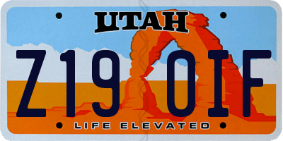 UT license plate Z190IF