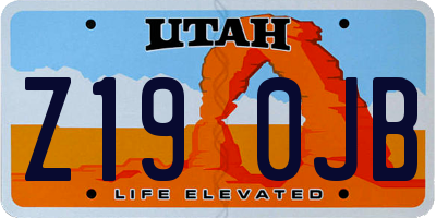 UT license plate Z190JB